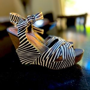 Leather zebra print wedges - Sam Edelman size 7